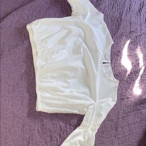 White flowy crop top
